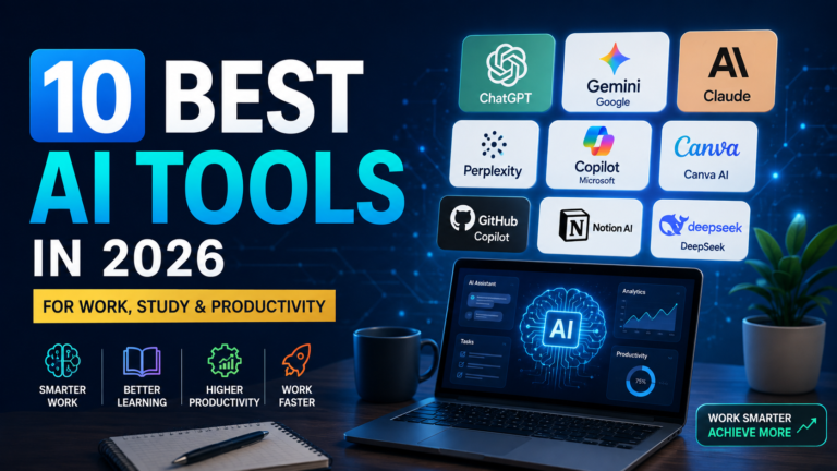 10 Best AI Tools in 2026 for Work, Study, Coding & Productivity